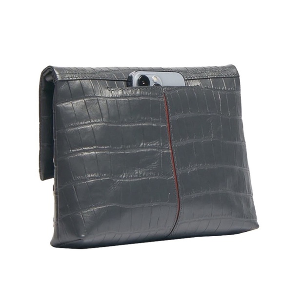 Hammitt VIP Medium Crossbody, Rivers Crocco and Gunmetal Hardware - Picture 2 of 6